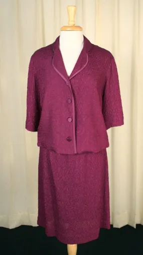 1960s Raspberry Crepe Suit