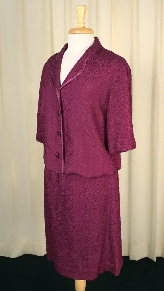 1960s Raspberry Crepe Suit