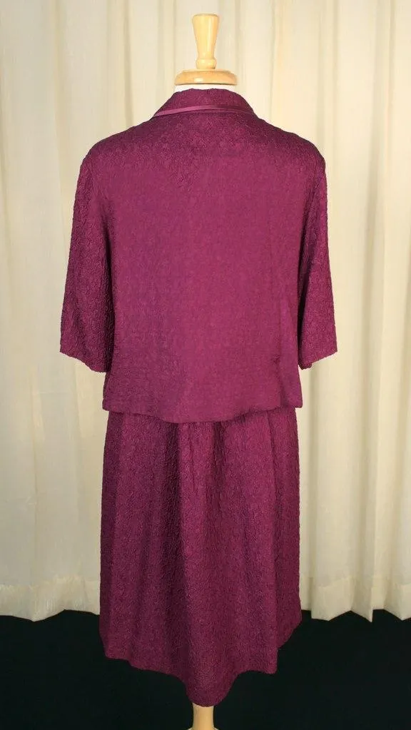 1960s Raspberry Crepe Suit