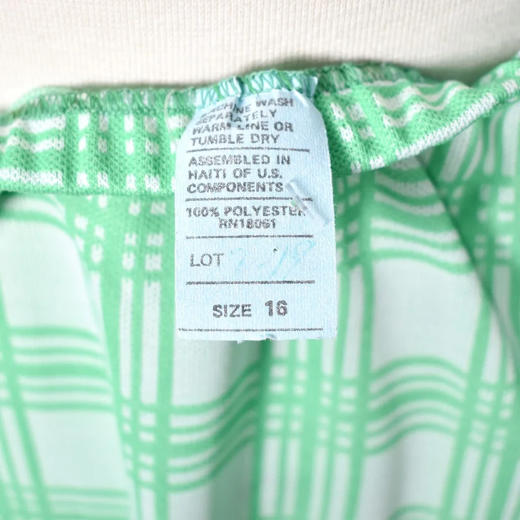 1960s Vintage Lime & White Pencil Skirt