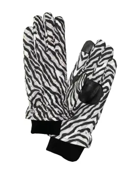 Abstract Zebra Puffer Gloves