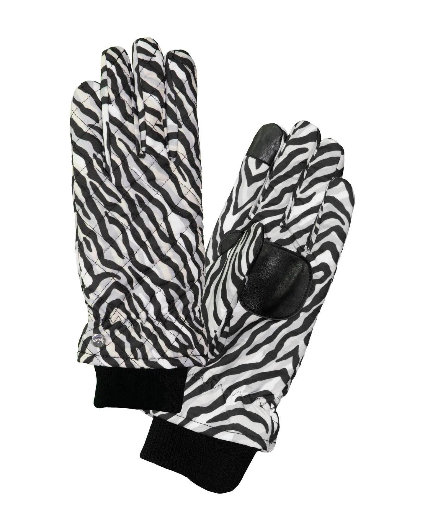 Abstract Zebra Puffer Gloves