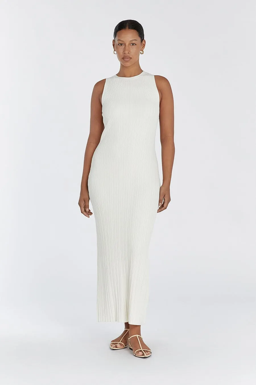 ANDERS CREAM KNIT MIDI DRESS