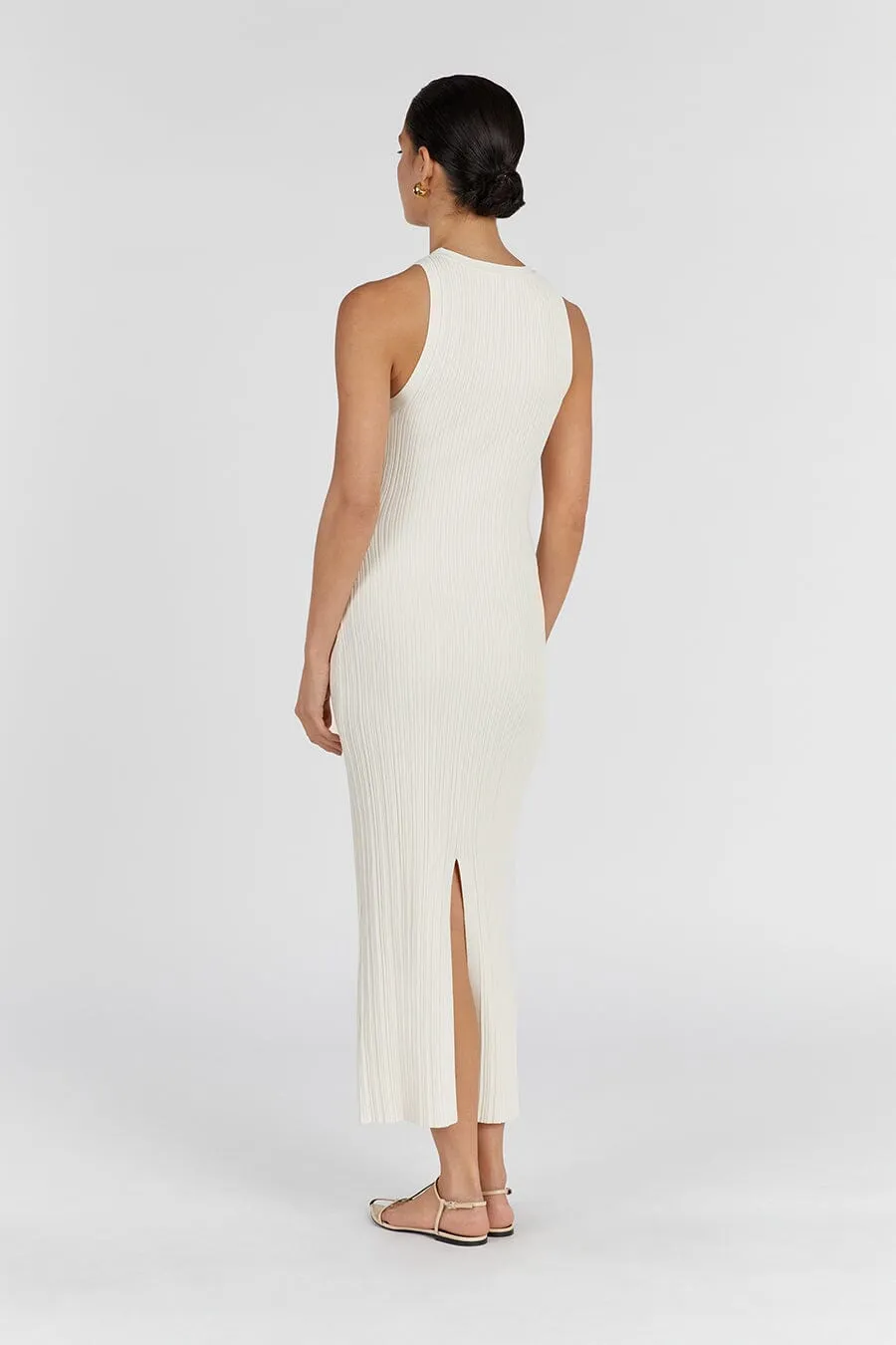 ANDERS CREAM KNIT MIDI DRESS