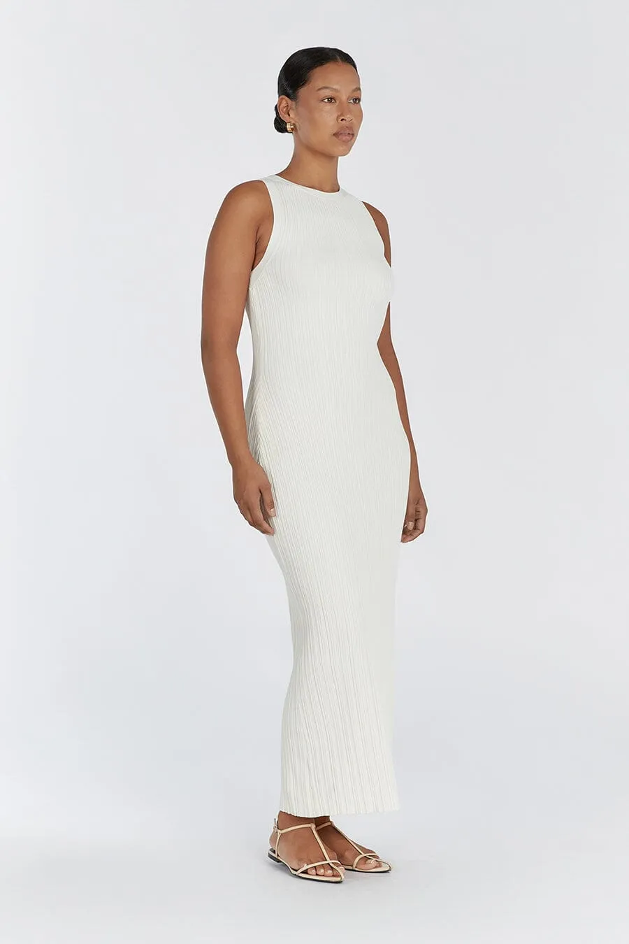 ANDERS CREAM KNIT MIDI DRESS