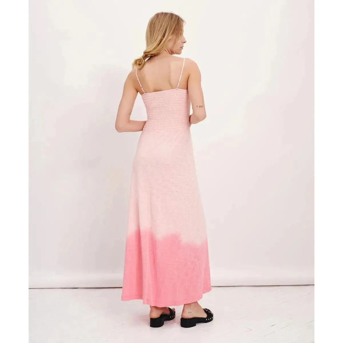 ATM Slub Jersey with Tonal Dip Smocked Dress