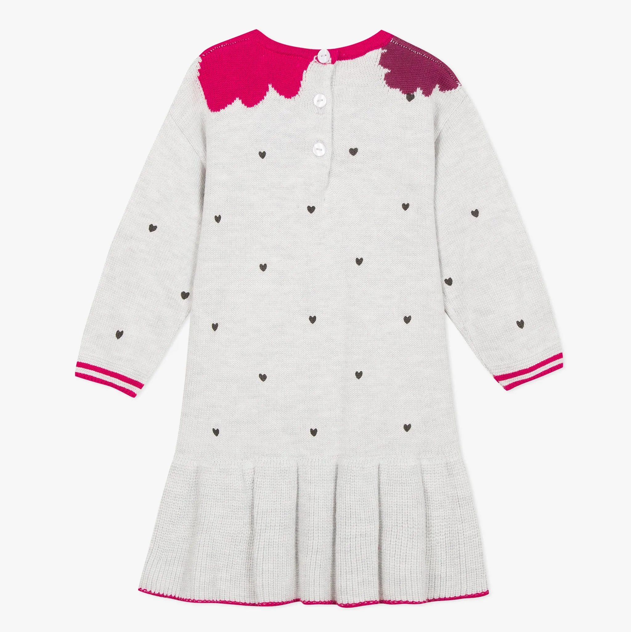 Baby girl heather deer pattern jacquard dress