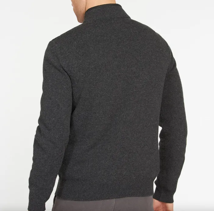 BARBOUR Essen Diamond Quilt Half Zip Charcoal