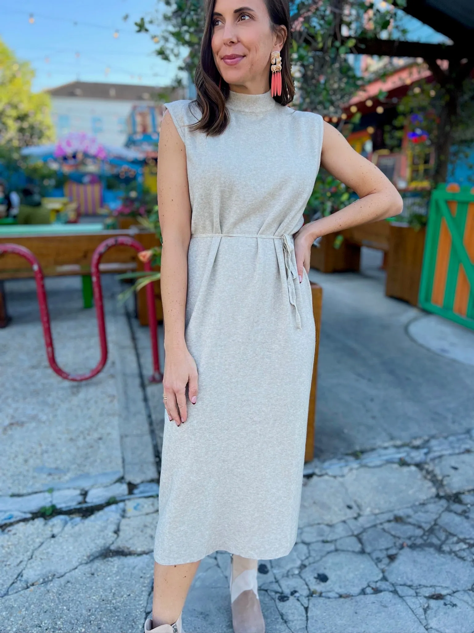 Beige Archie Knit Dress