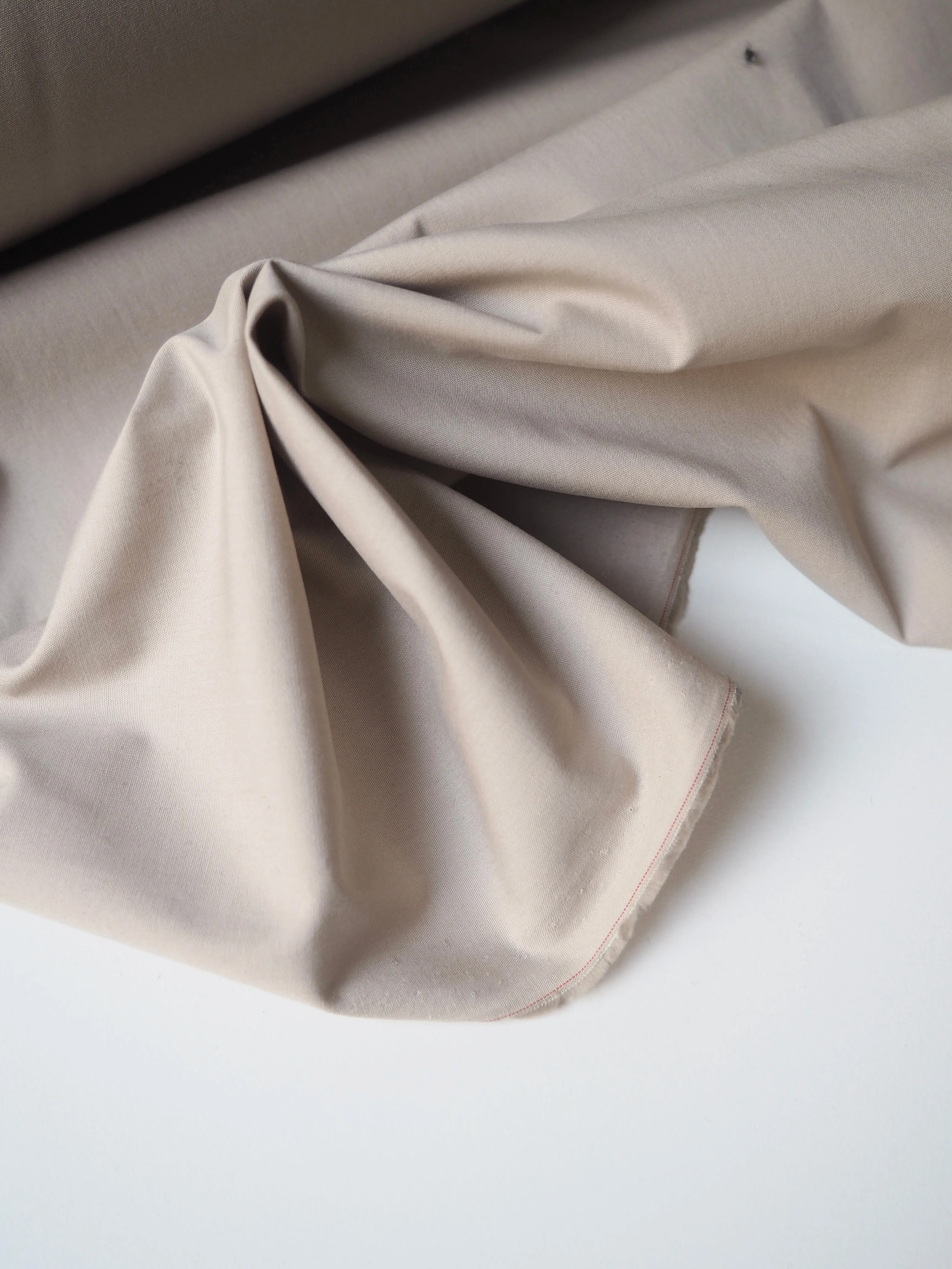 Beige Heavy Cotton Poplin
