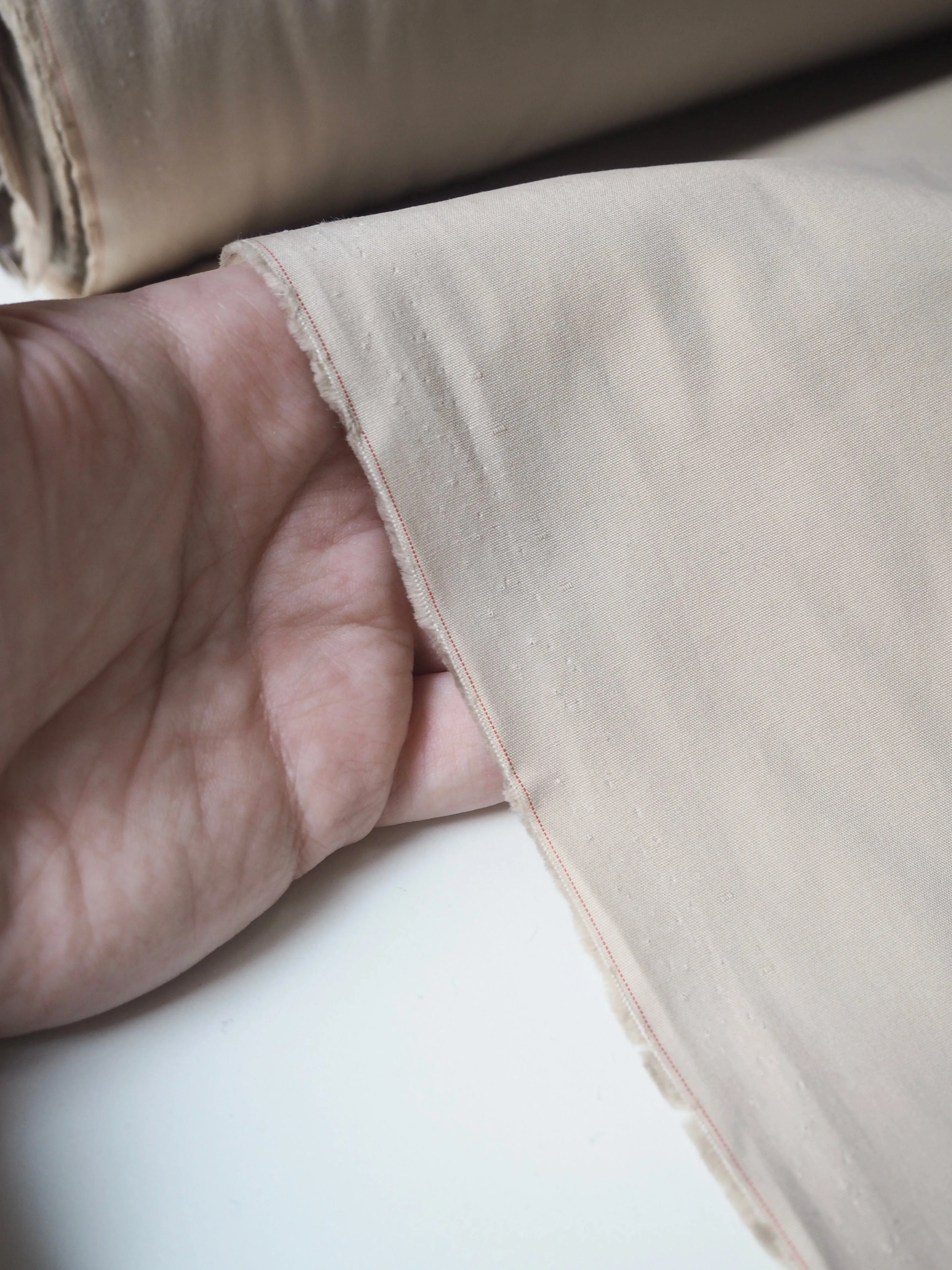 Beige Heavy Cotton Poplin