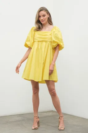 Bella Bow Babydoll Yellow Dress