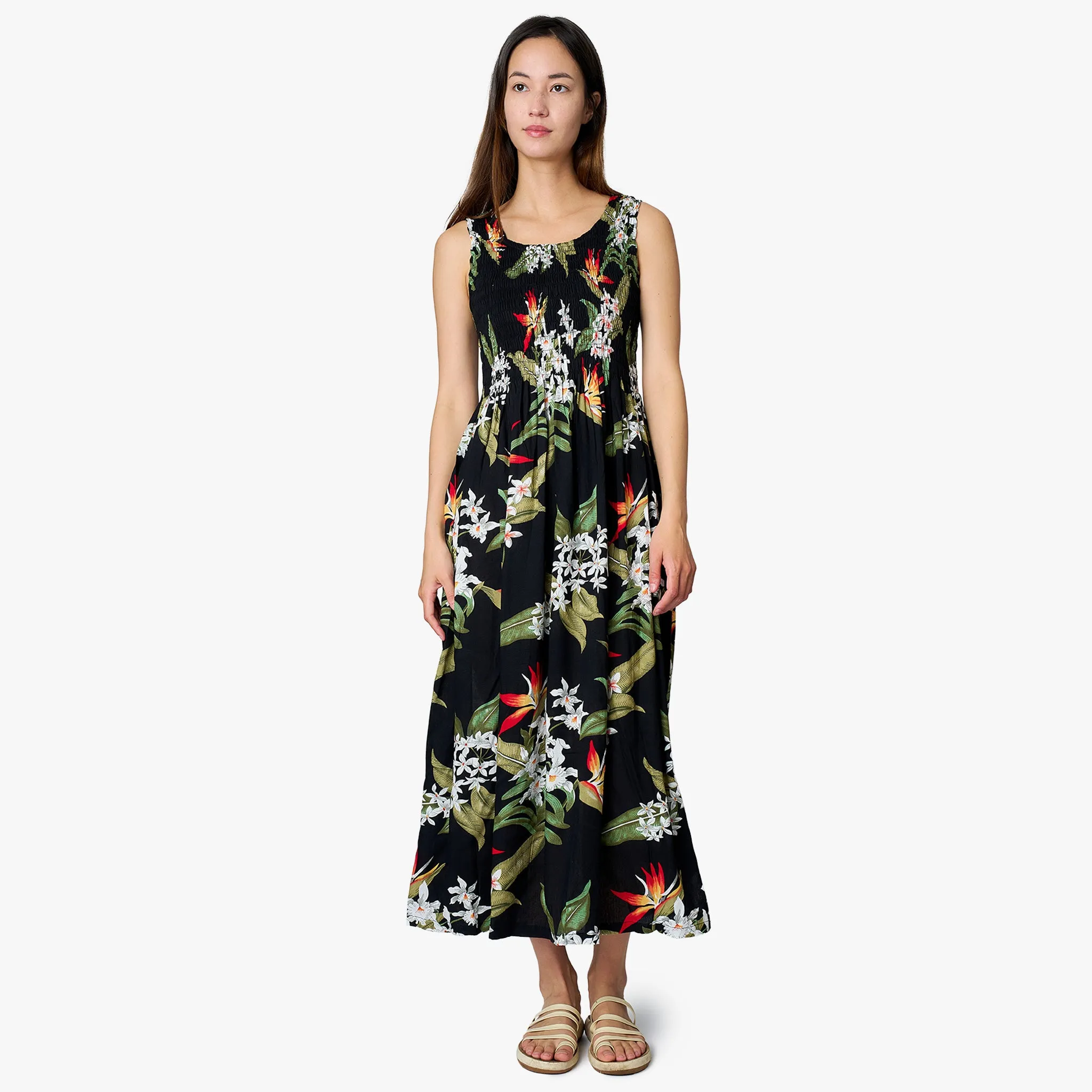 Bird of Paradise Smock Long Dress