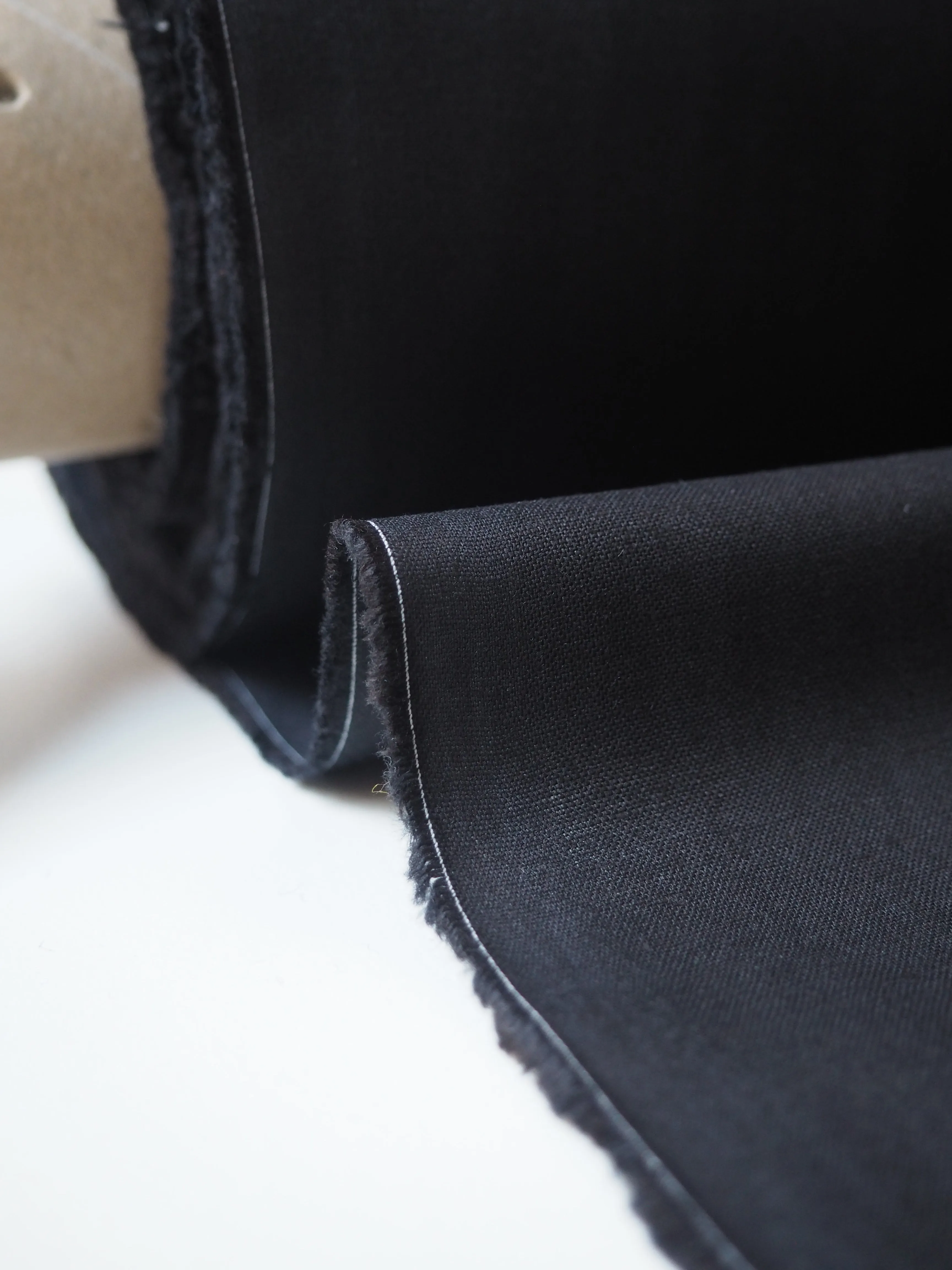 Black Cotton/Linen Shirting
