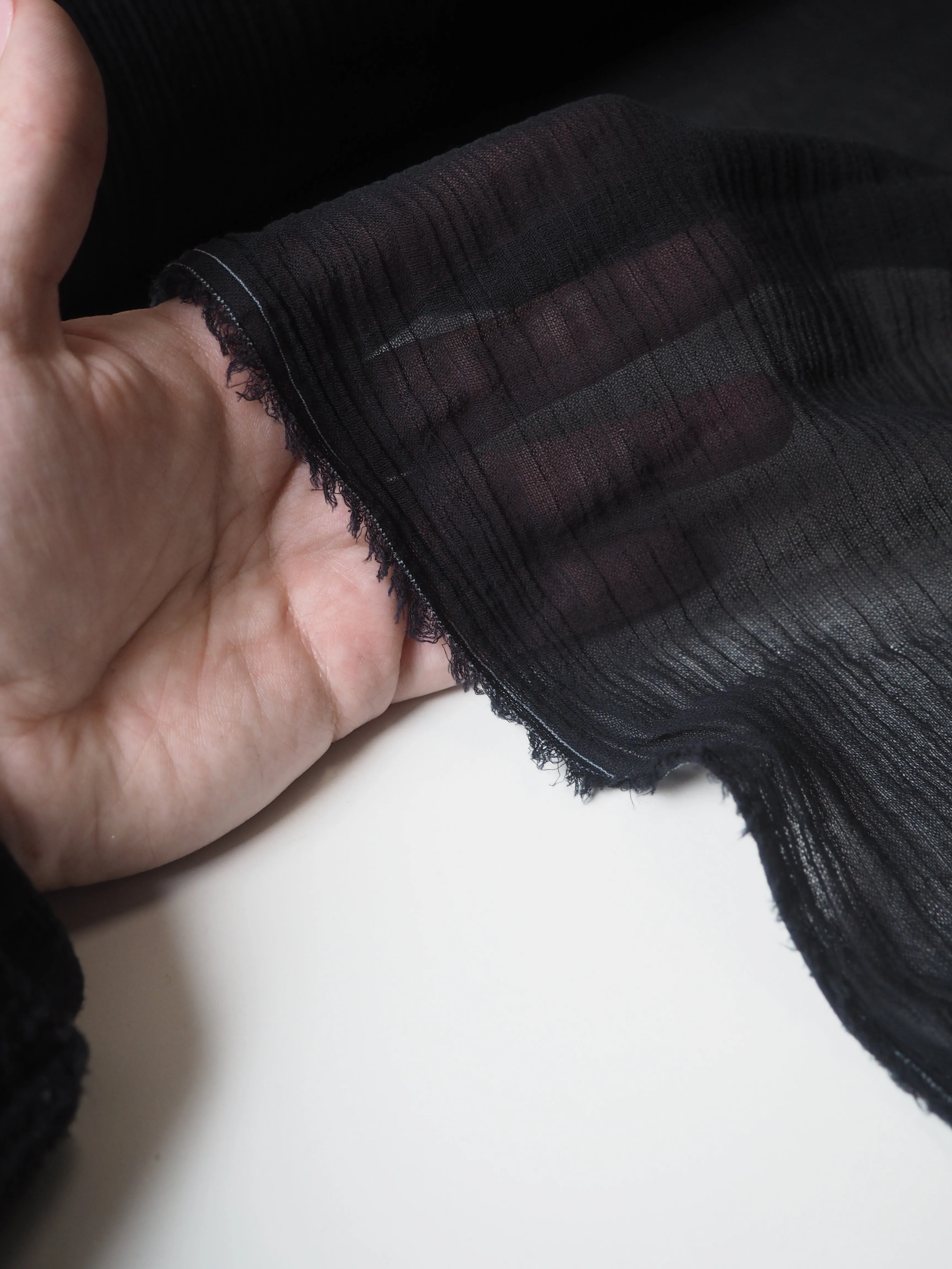 Black Crinkle Cotton