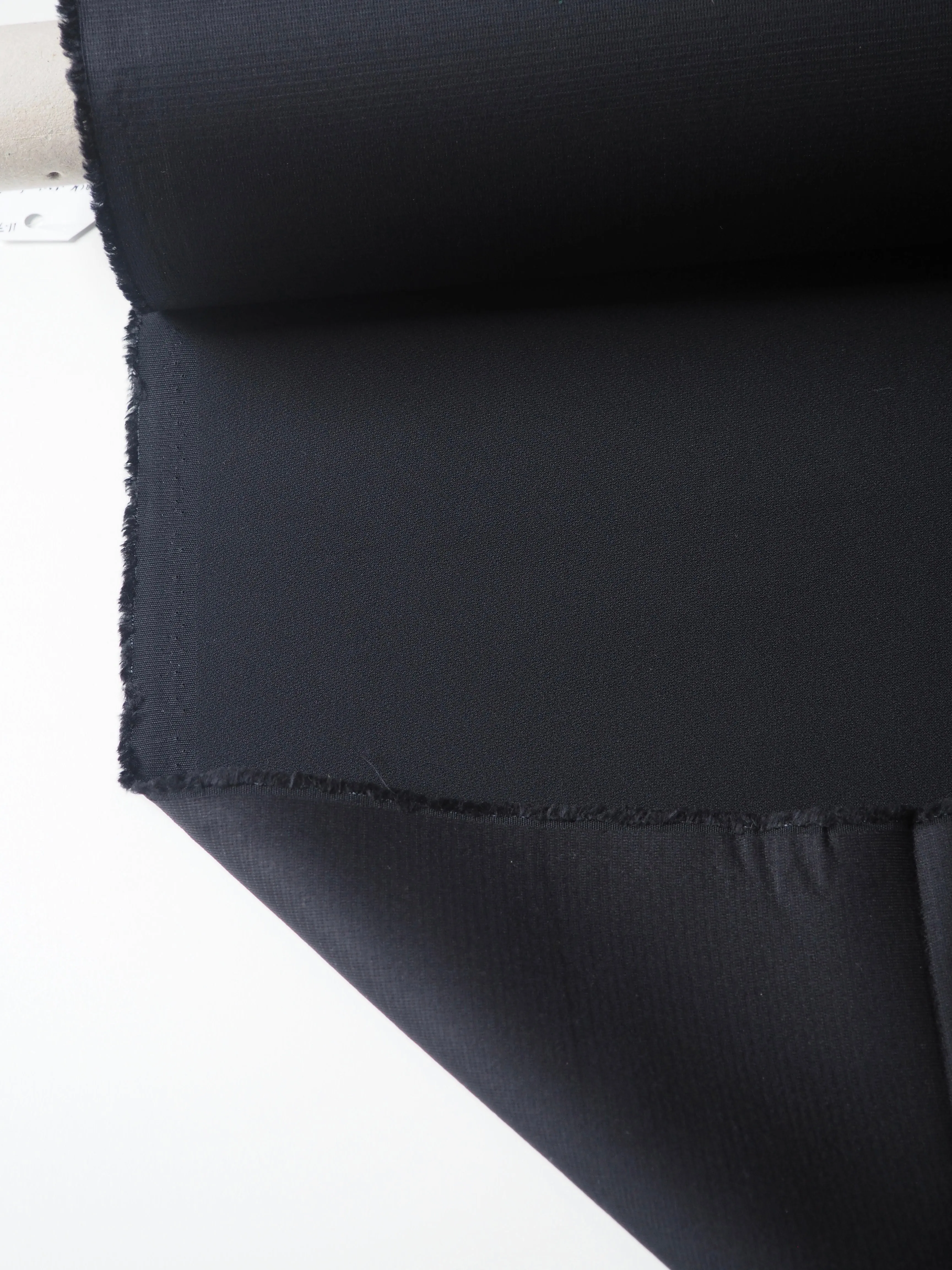 Black Interfaced Viscose/Acetate Crepe