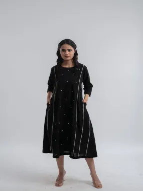 Black Khadi zari embroiderd Dress
