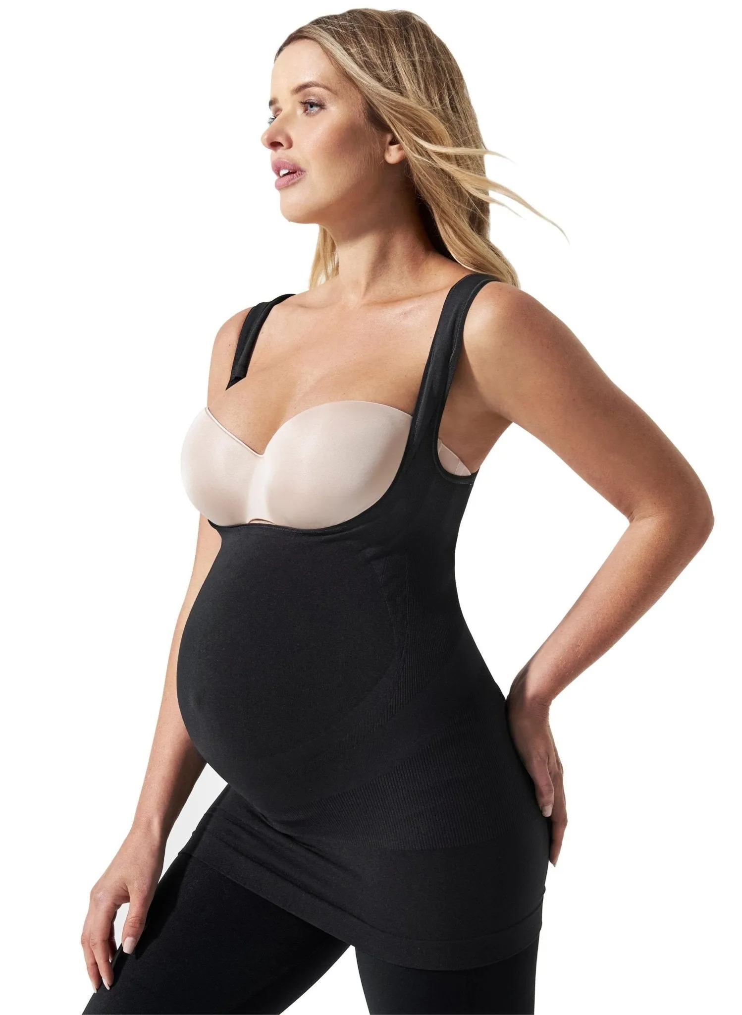 BLANQI Maternity Underbust Belly Support Tank - Black