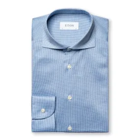 Blue Check King Knit Slim Fit Shirt
