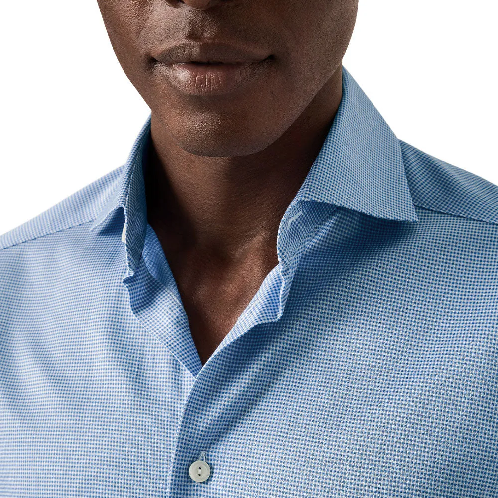 Blue Check King Knit Slim Fit Shirt