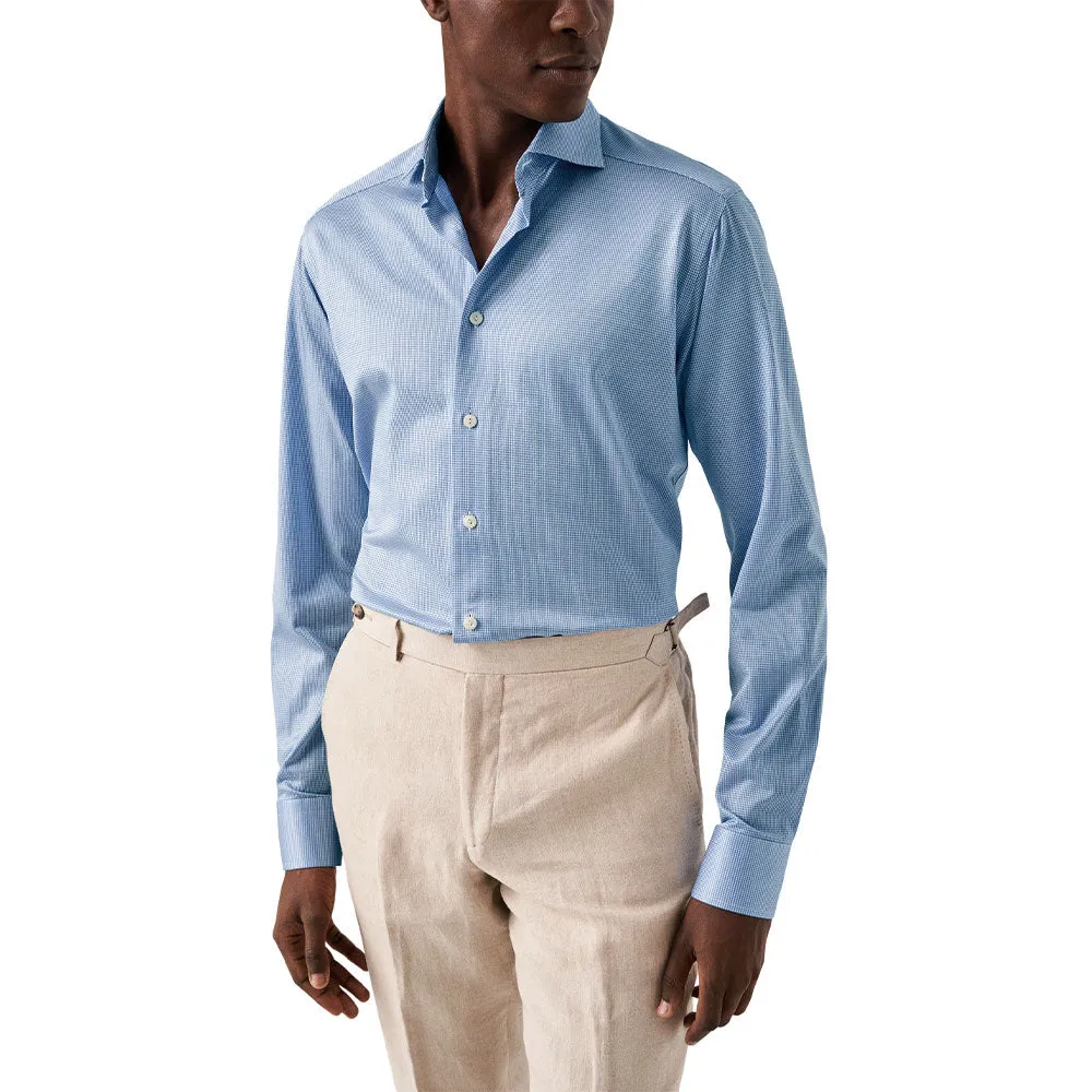 Blue Check King Knit Slim Fit Shirt