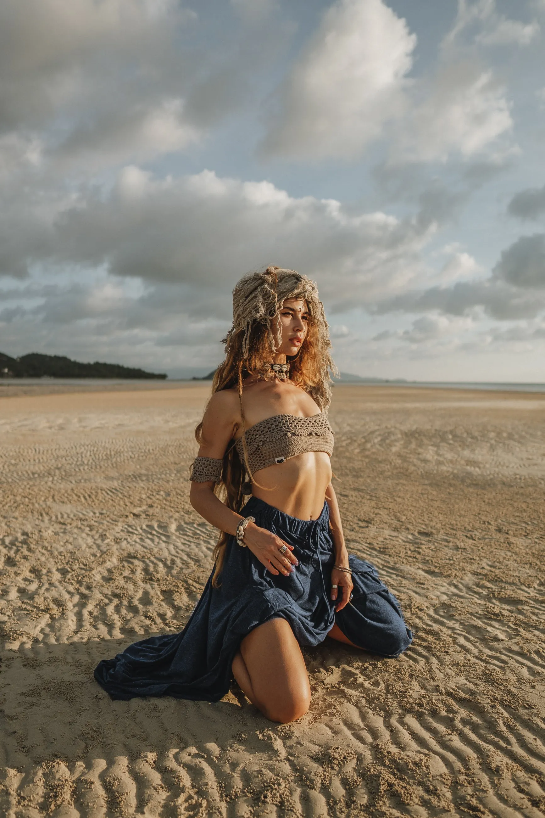 Boho Maxi Skirt Nariya Blue