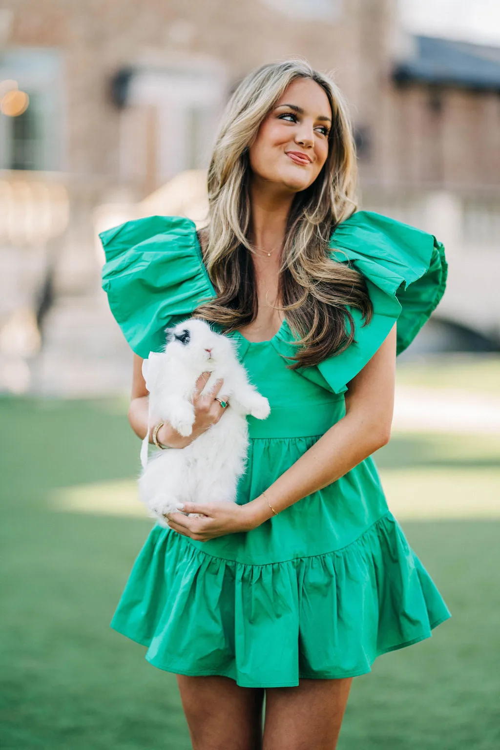 Bonnie Ruffle Dress - Kelly Green