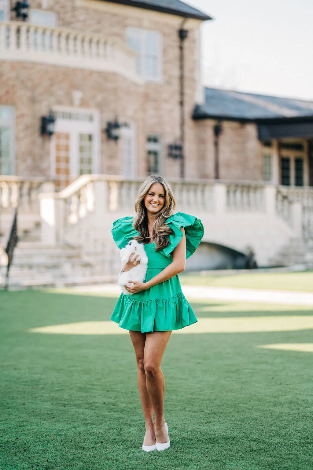 Bonnie Ruffle Dress - Kelly Green