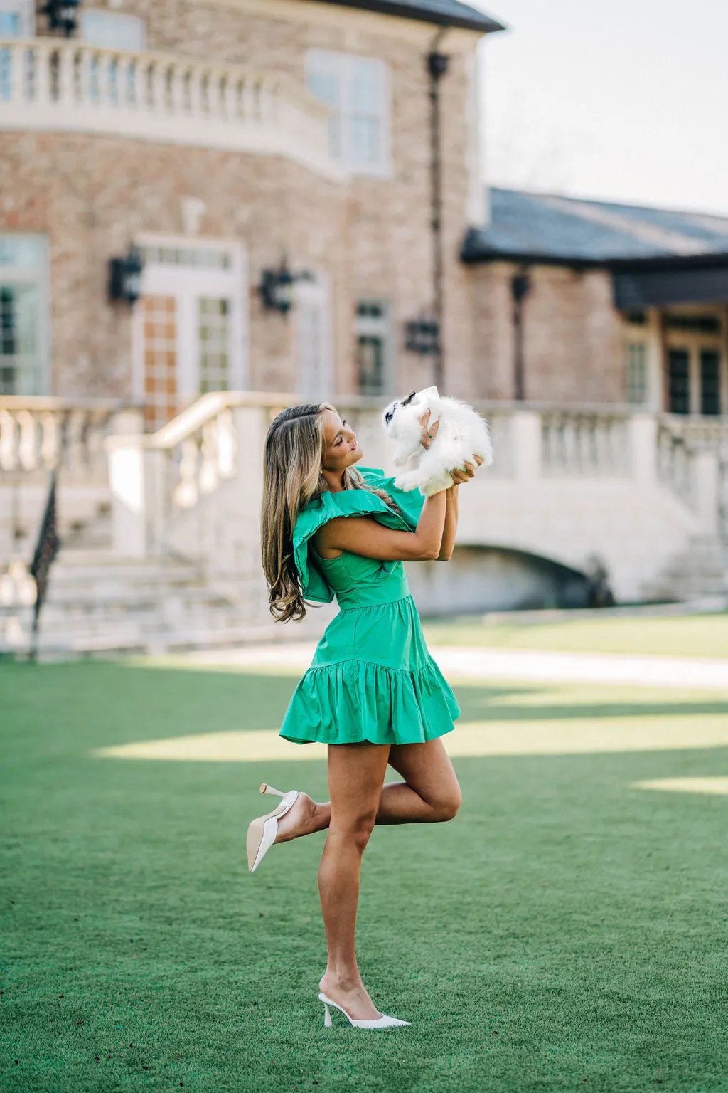 Bonnie Ruffle Dress - Kelly Green