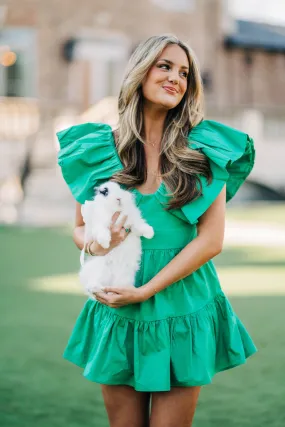 Bonnie Ruffle Dress - Kelly Green