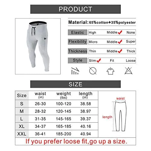 BROKIG Mens Zip Joggers Pants - Casual Gym Fitness Trousers Comfortable Tracksuit Slim Fit Bottoms Sweatpants with Pockets (Small, Heather Grey)