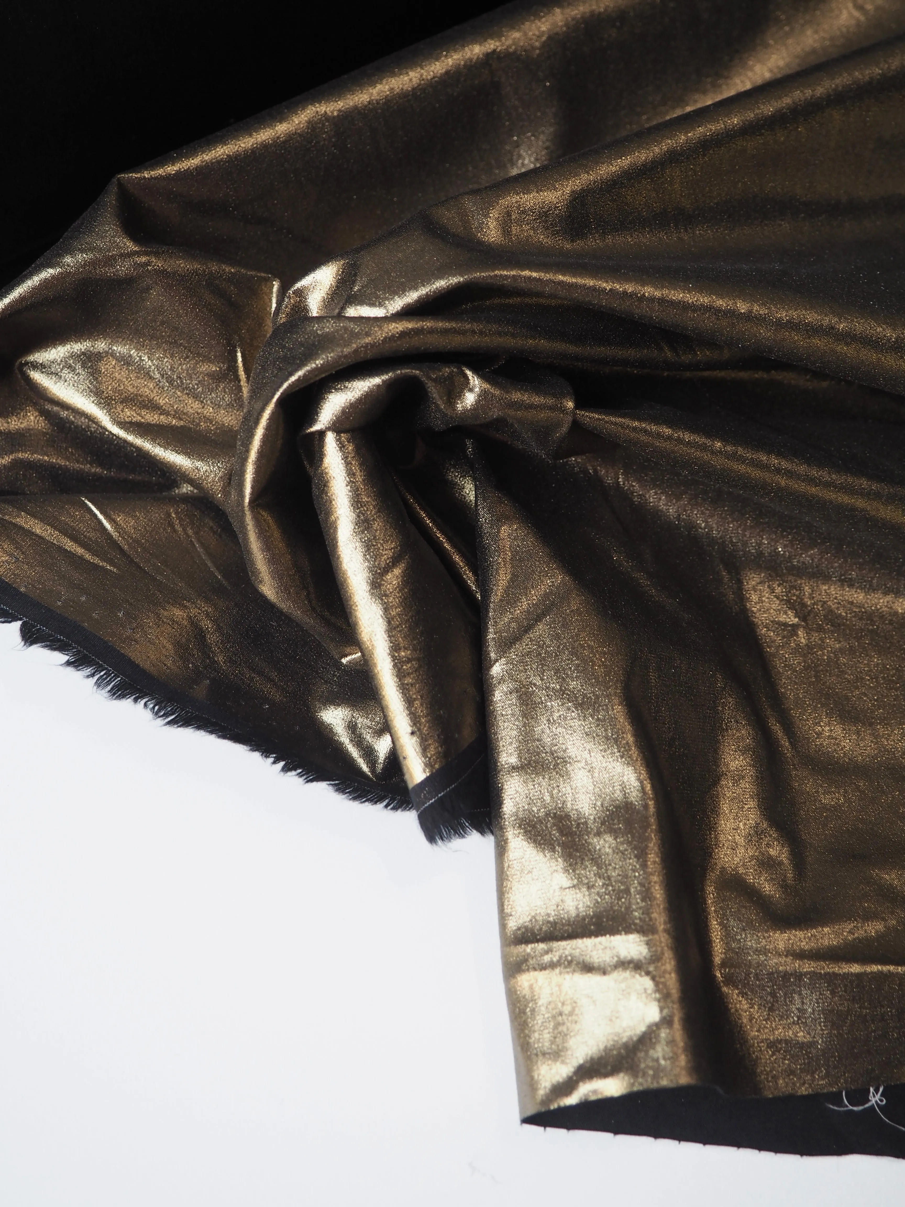 Bronze Foiled Black Cotton