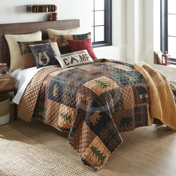 Brown Bear Cabin Quilted Collection