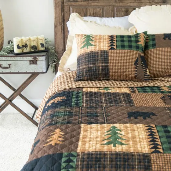 Brown Bear Cabin Quilted Collection