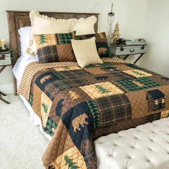 Brown Bear Cabin Quilted Collection