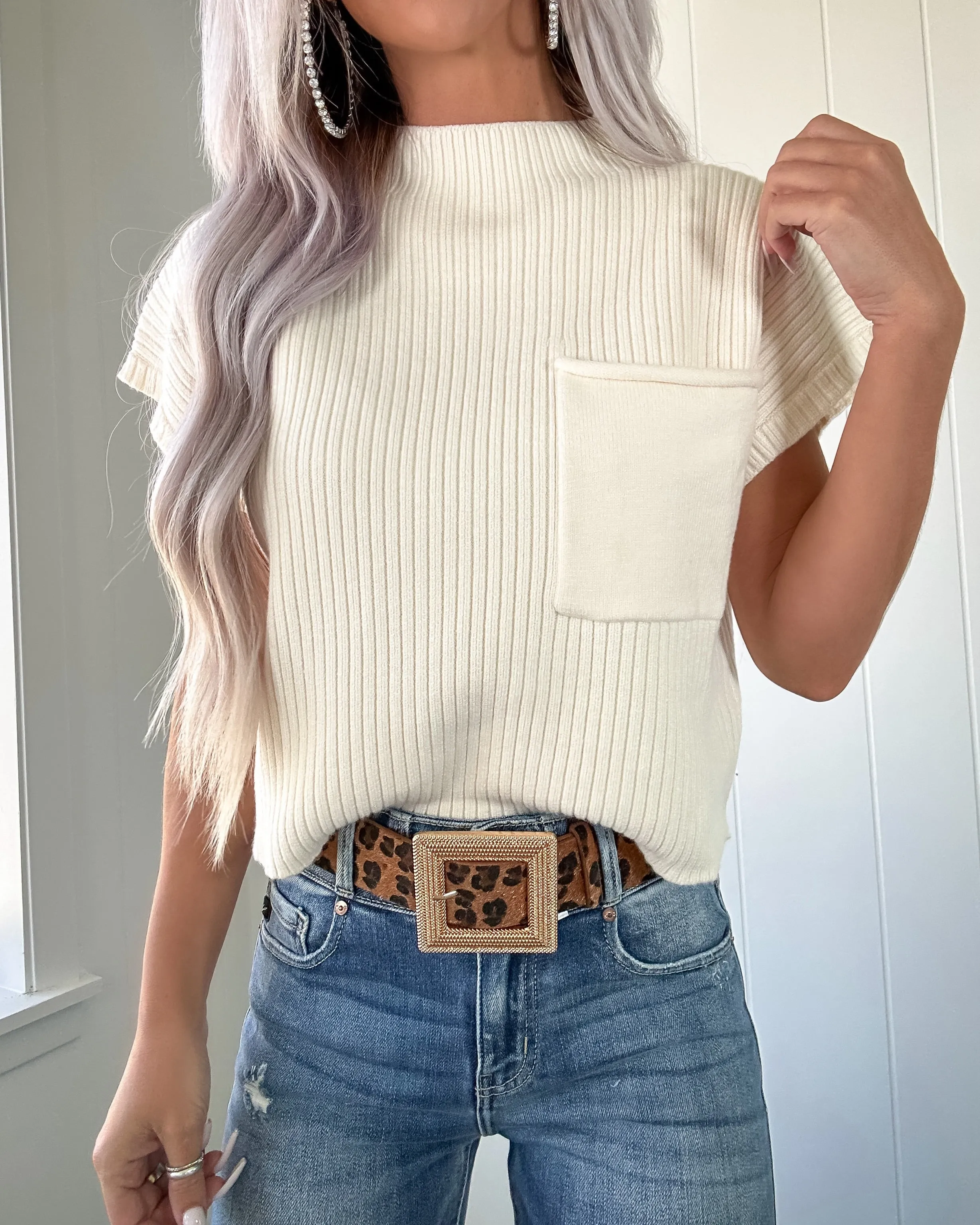 Cabin Views Knit Sweater Top - Cream