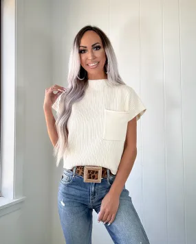 Cabin Views Knit Sweater Top - Cream