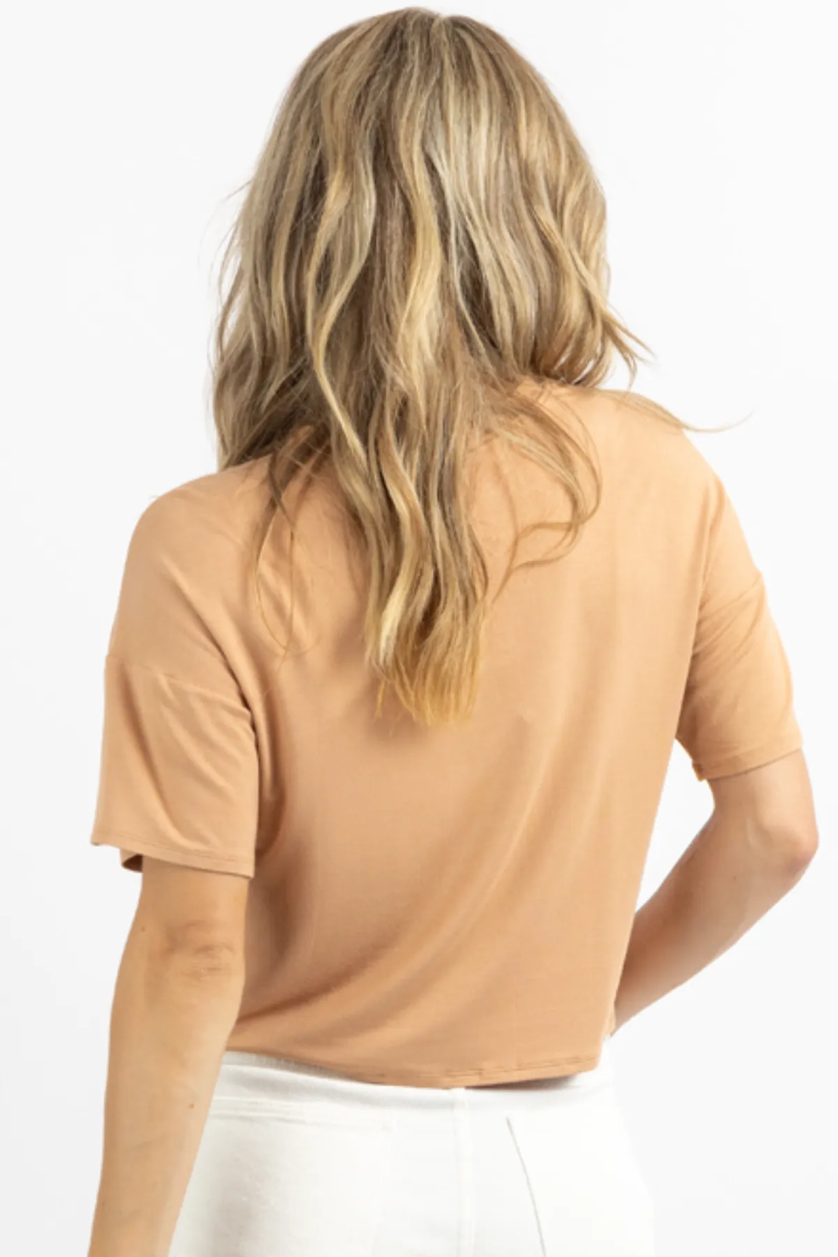 CAMEL EVERYDAY JERSEY KNIT TEE