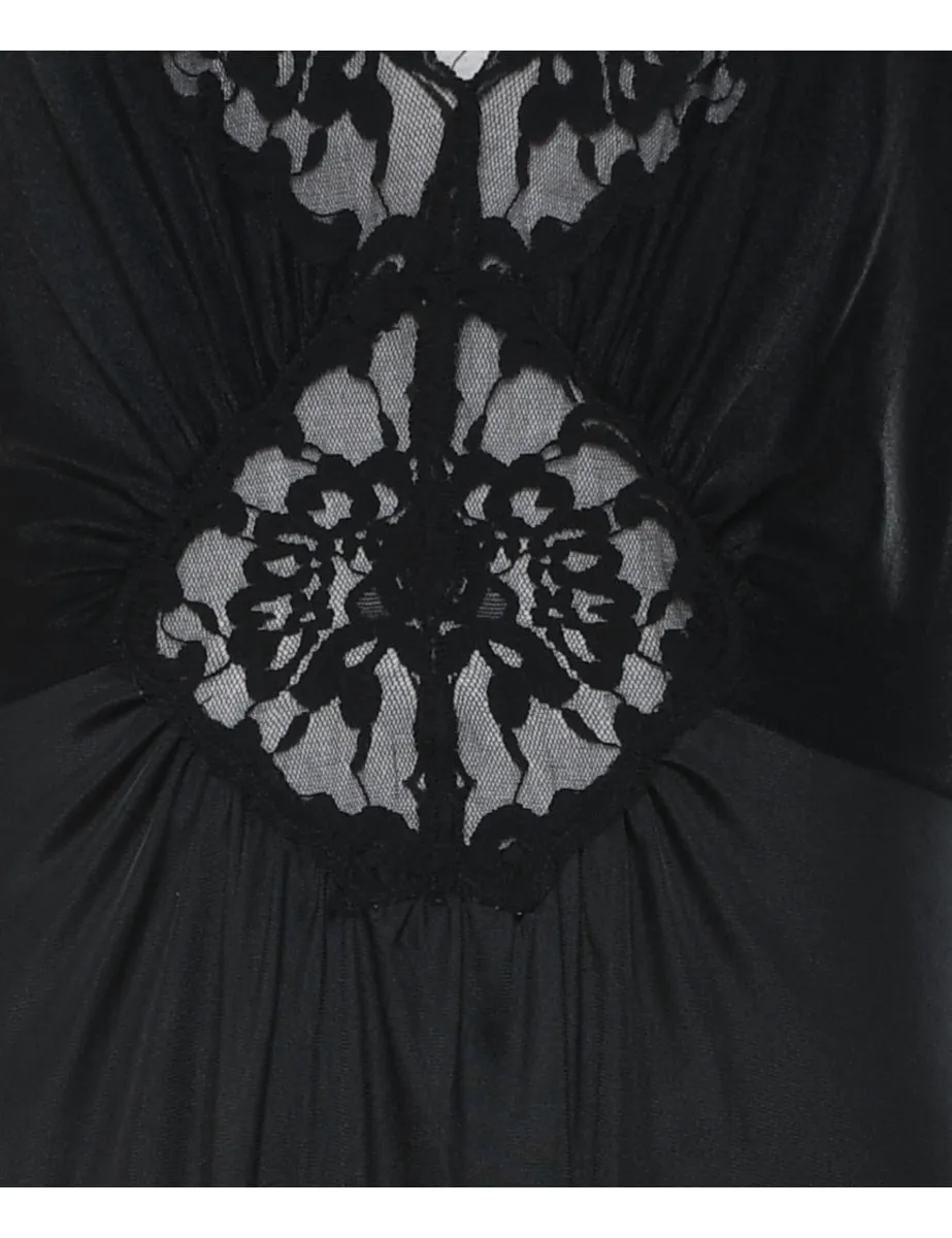 Classic Black Lace Nightdress - S