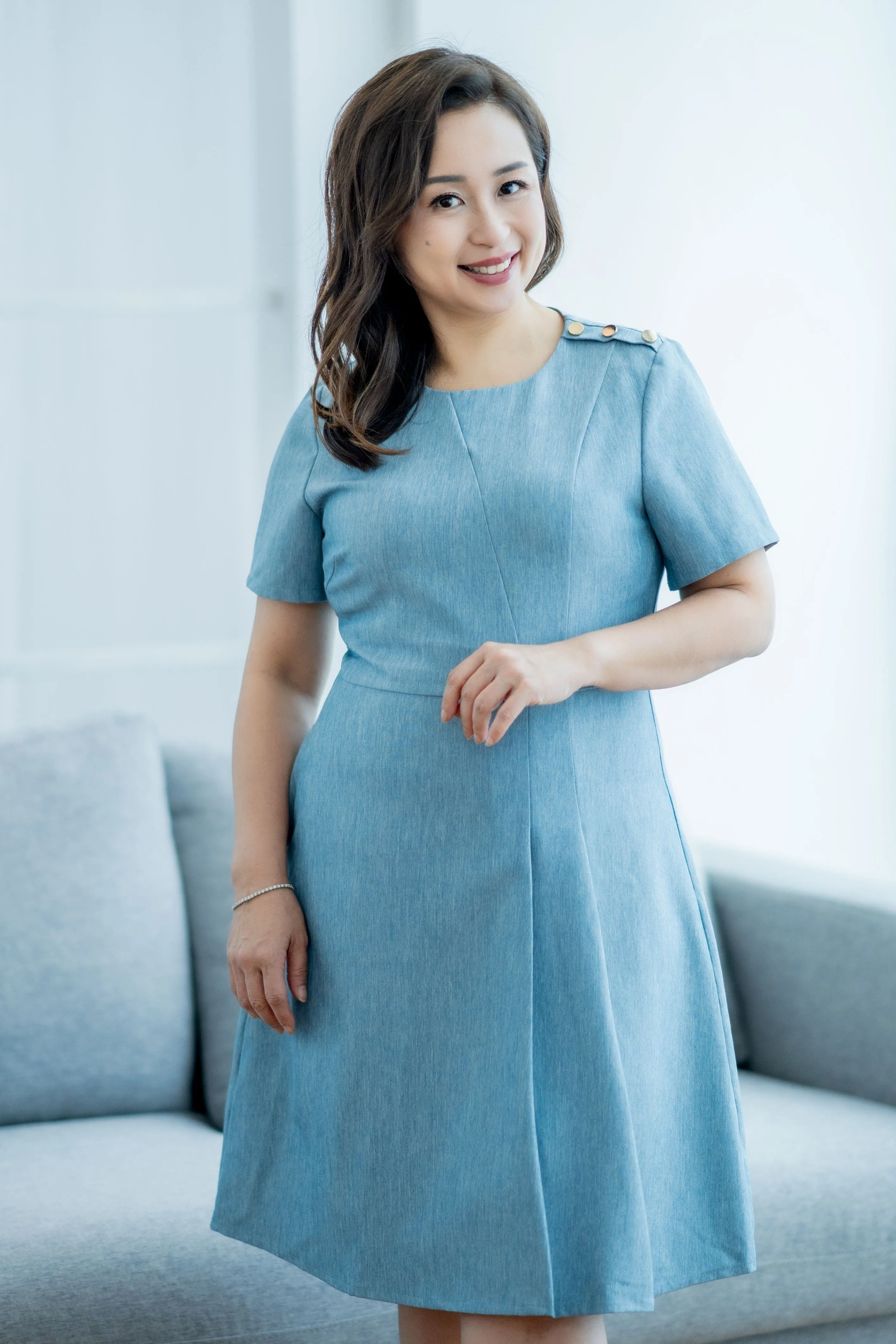 Classic Side Box Pleated Dress