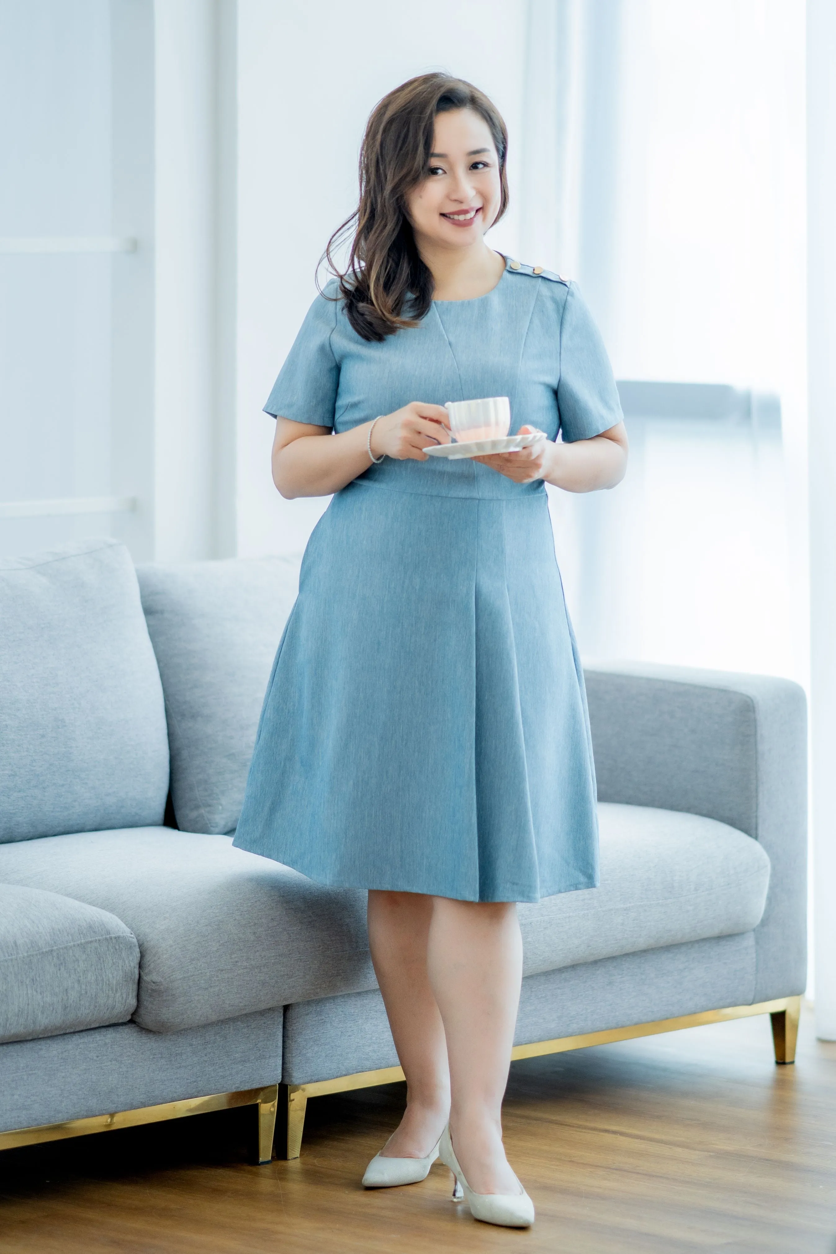 Classic Side Box Pleated Dress
