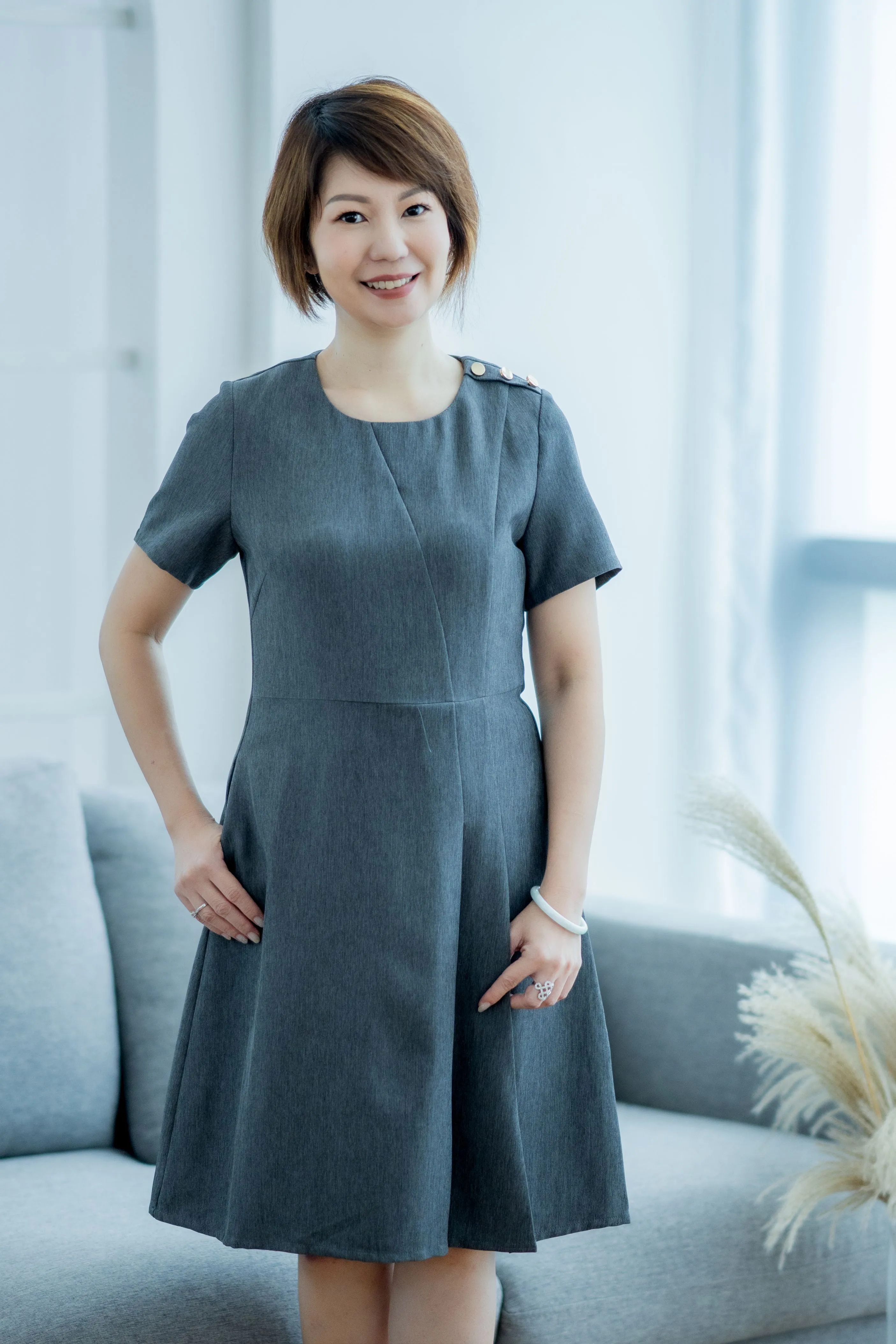 Classic Side Box Pleated Dress