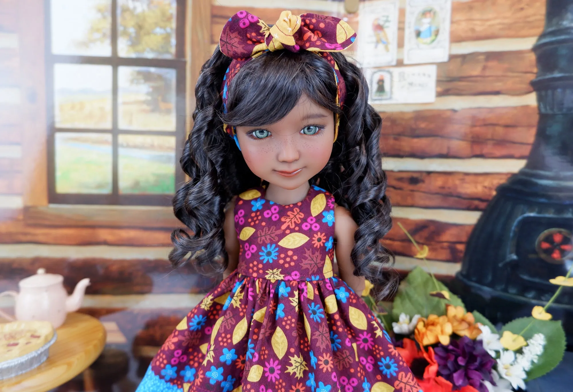 Colorful Autumn - dress with boots for Ruby Red Fashion Friends doll