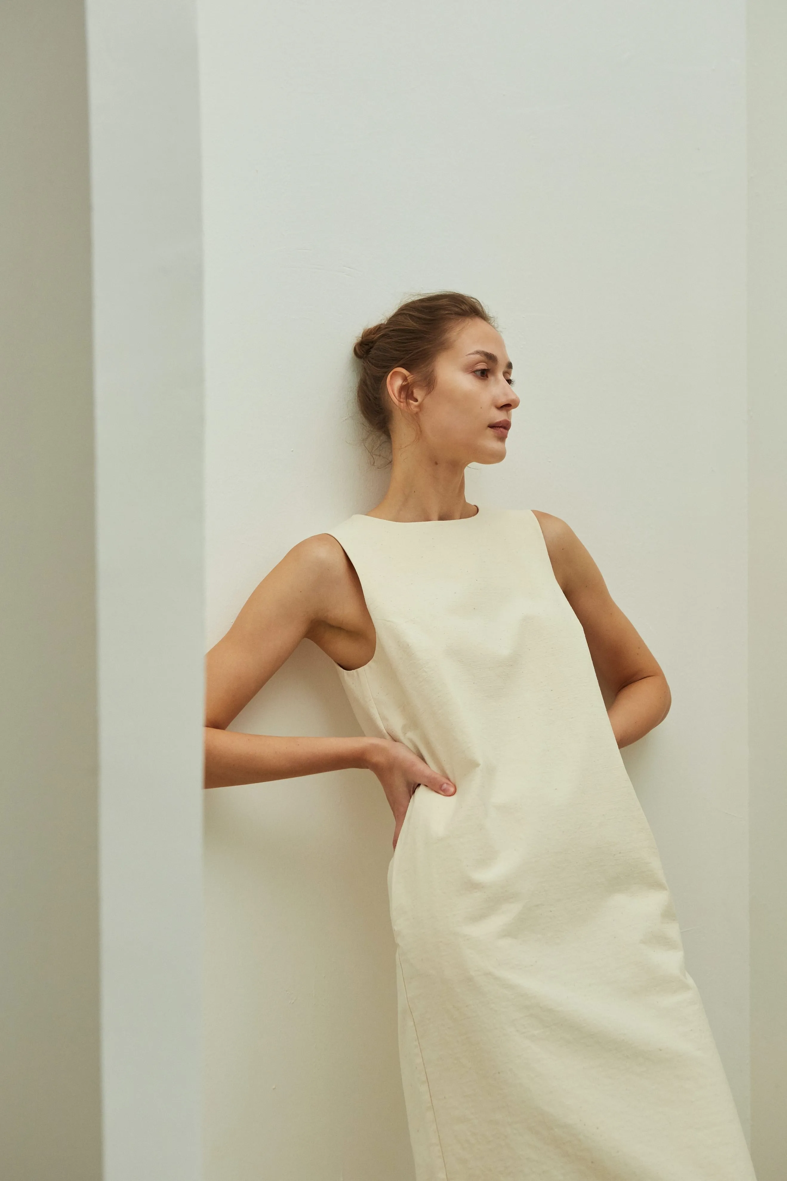Column Dress -- Organic Nepped Cotton