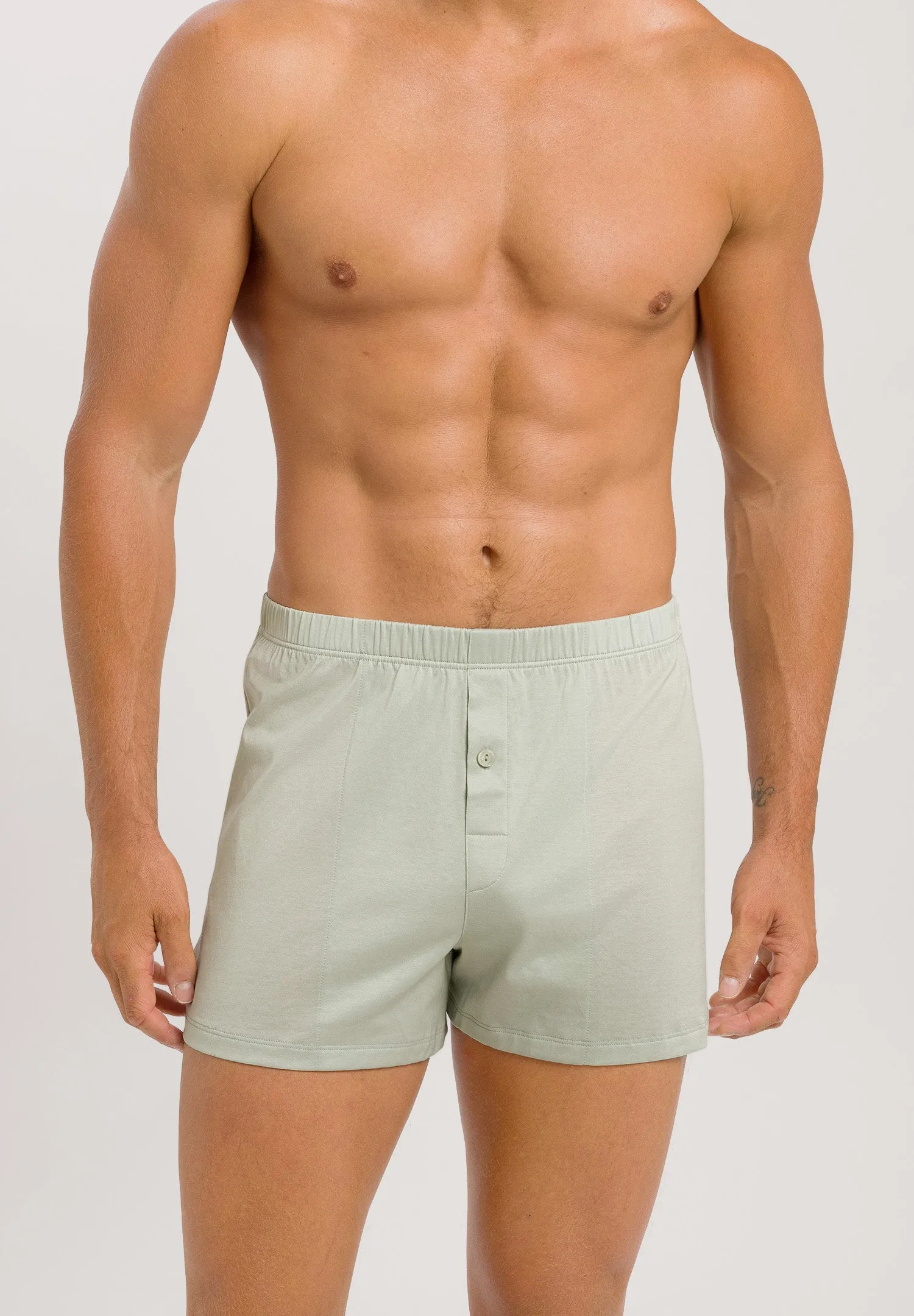 Cotton Sporty Cotton Knit Boxer With Button Fly | Mineral Green 73505-2168