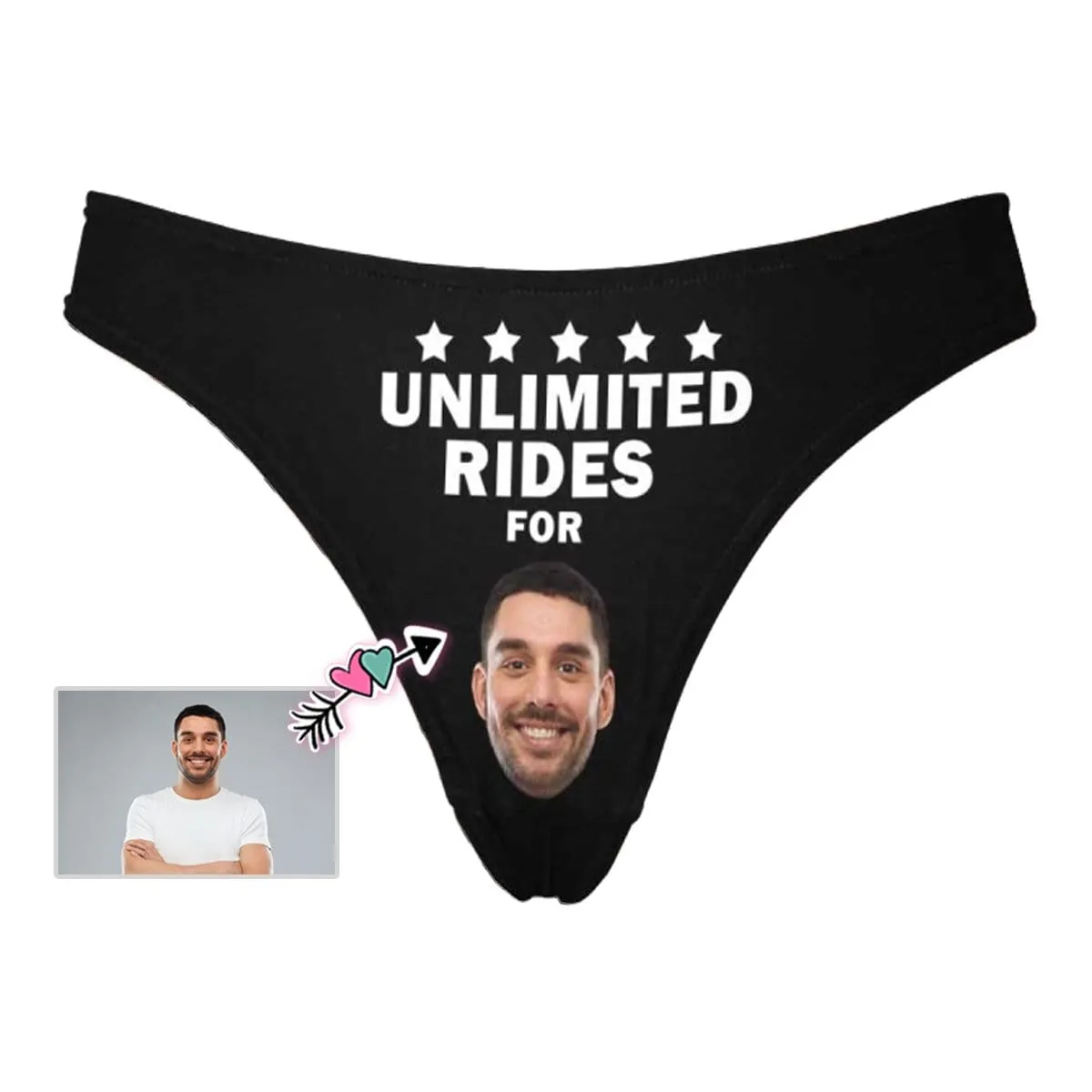 Custom Face Women's Underwear Personalized Lingerie Photo Unlimited Rides Women's Classic Thongs