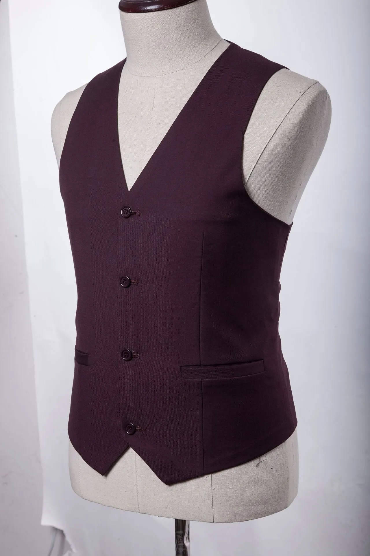 Custom Made Wedding Party Dress Groom  Single Breasted  Wear  Suits Men's Business Wedding Party Suit 3 Pcs British Collar