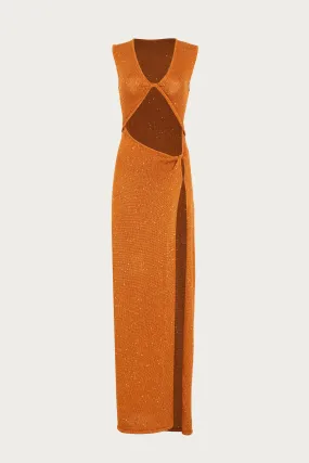 Cut Out Twist Dress (Copper Sequin)