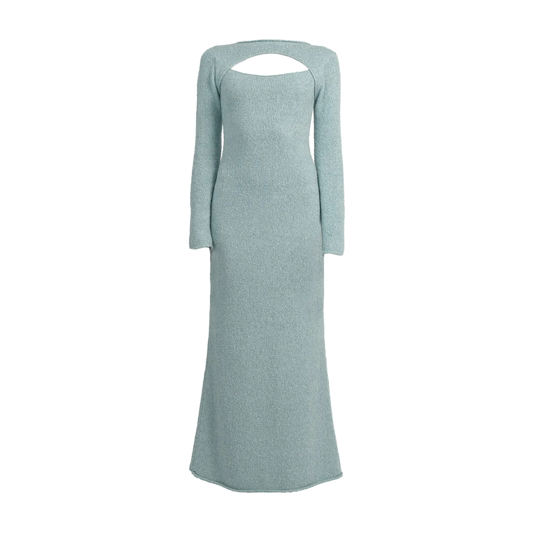 Cut-out Wool Knitted Maxi Dress