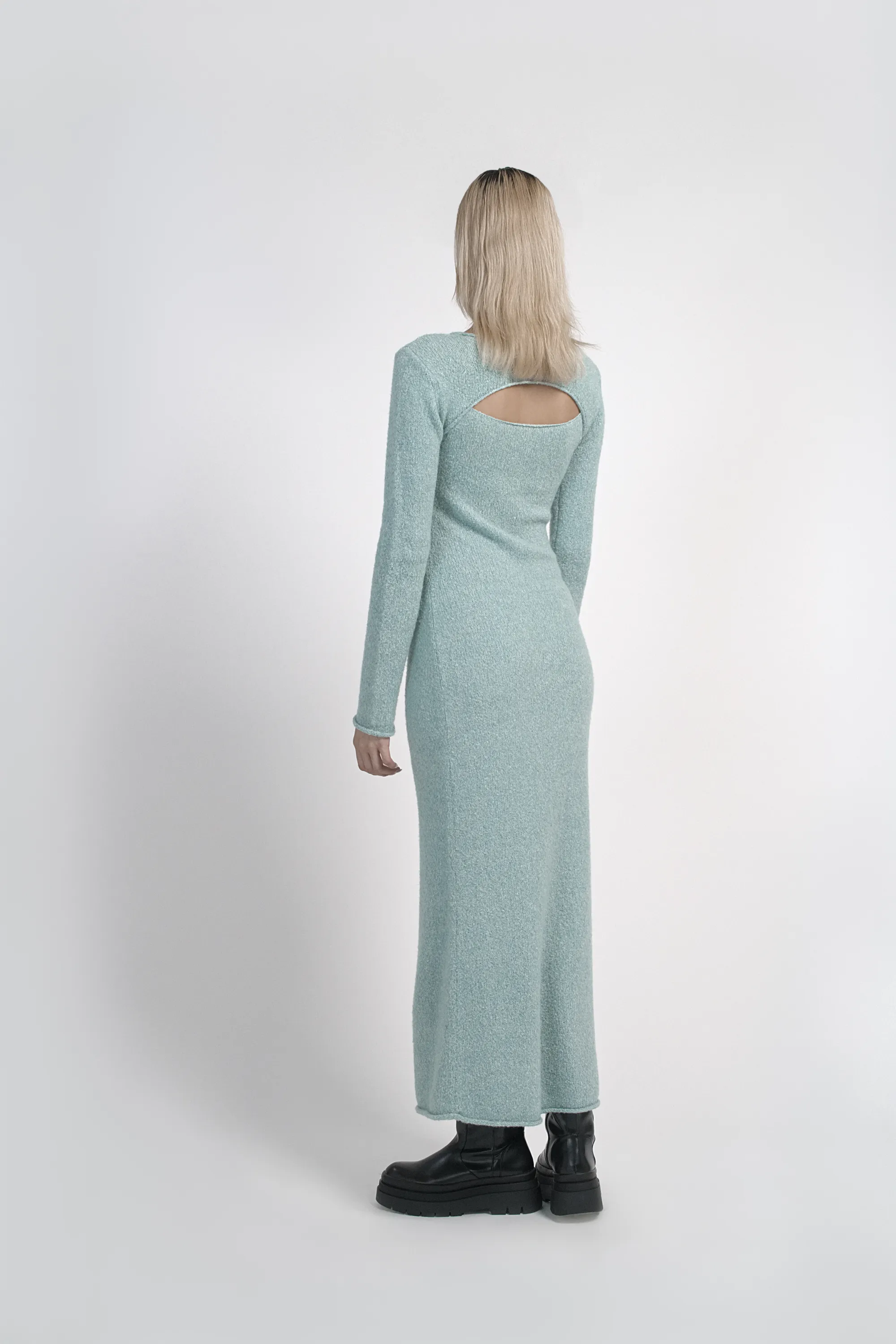 Cut-out Wool Knitted Maxi Dress